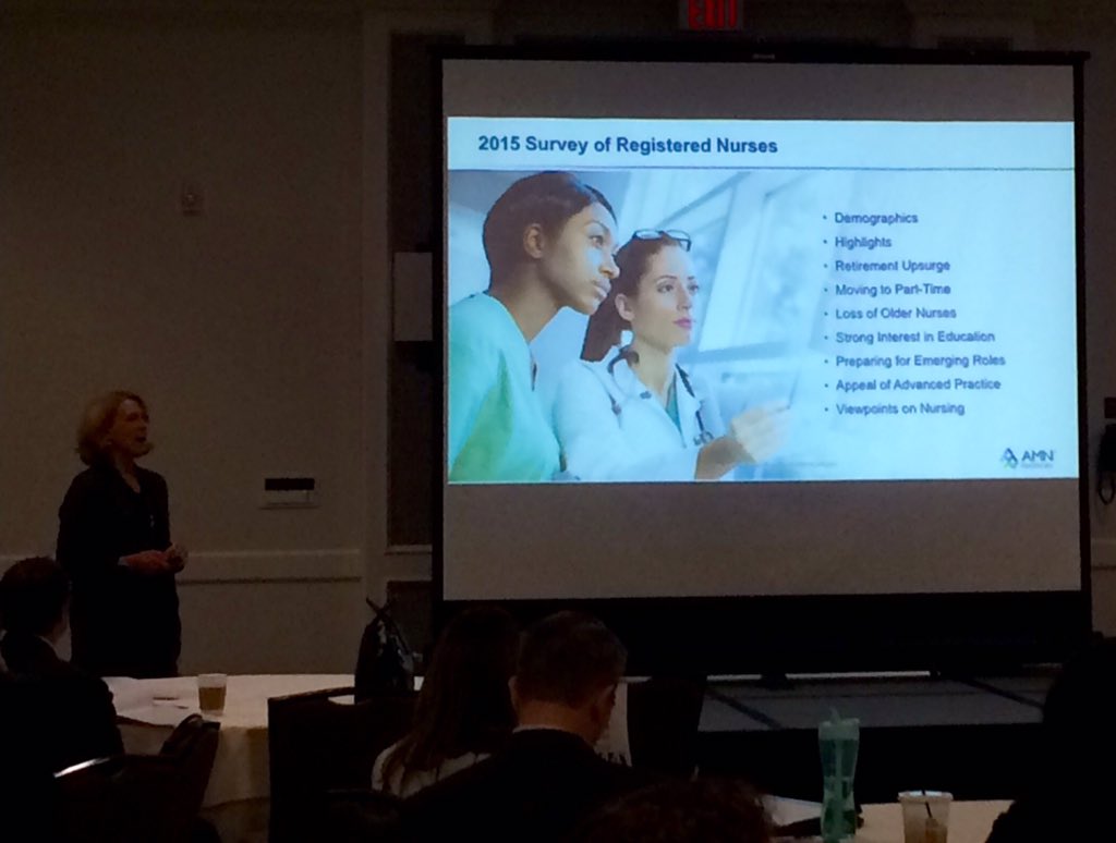 ColeConway's tweet photo. Great insights on #nursing and #hcworkforce! @Marcia_Faller @AMNHealthcare #TMAhealth @TheTMAlliance Summit https://t.co/mAN0n3Nx7r