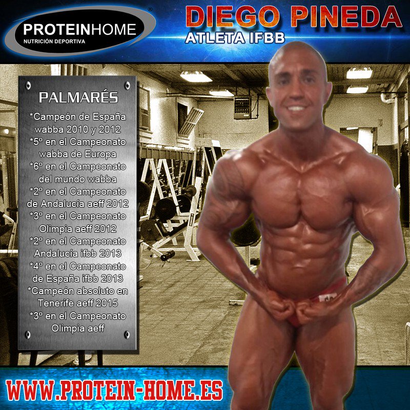 ProteinHome's tweet image. PROTEINHOME es patrocinador oficial del Atleta IFBB Diego Pineda Rodríguez.Líderes en suplementación al mejor precio