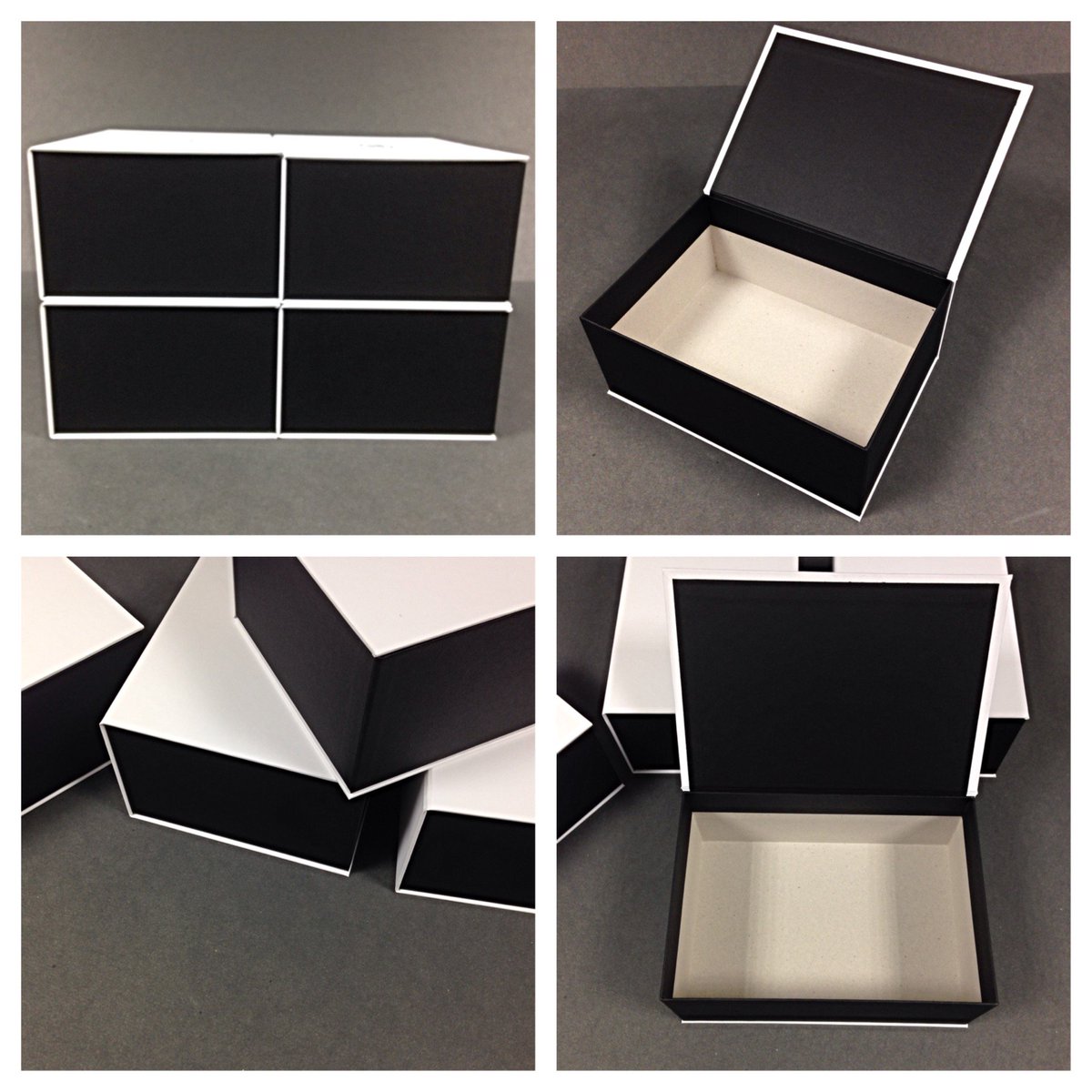 rubicon_package's tweet photo. Four stylish book boxes. Some things are black and white. 
Packaging
Design https://t.co/fAuZSBi3fC