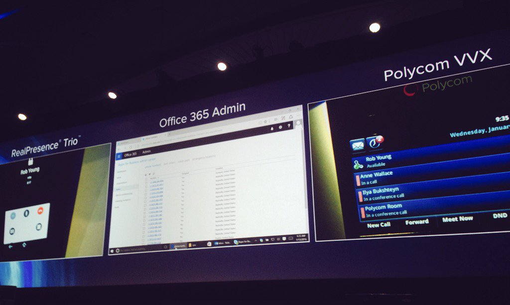 The new #Skype4B cloud voicemail service is demoed live on stage at #TEAMPolycom