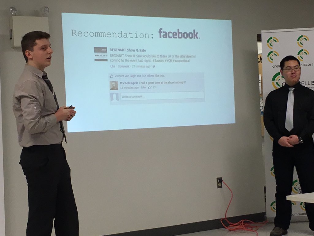 MrMcFarlen's tweet image. The @TenXThinkers are presenting a social media strategy to the ReginART Show &amp;amp; Sale! #BusEdu #YQR #SaskArt