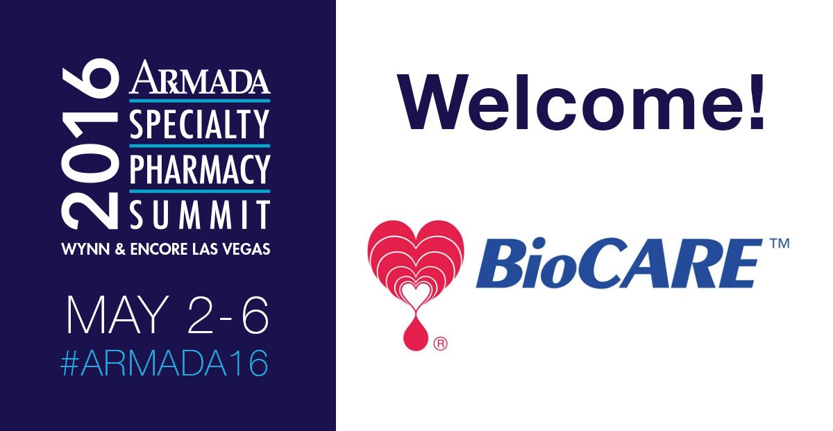 asembiarx's tweet photo. BioCARE is coming to the #Armada16 Summit as a first time #exhibitor! #distribution #customercare #specialtyrx https://t.co/uTVpKTa58g