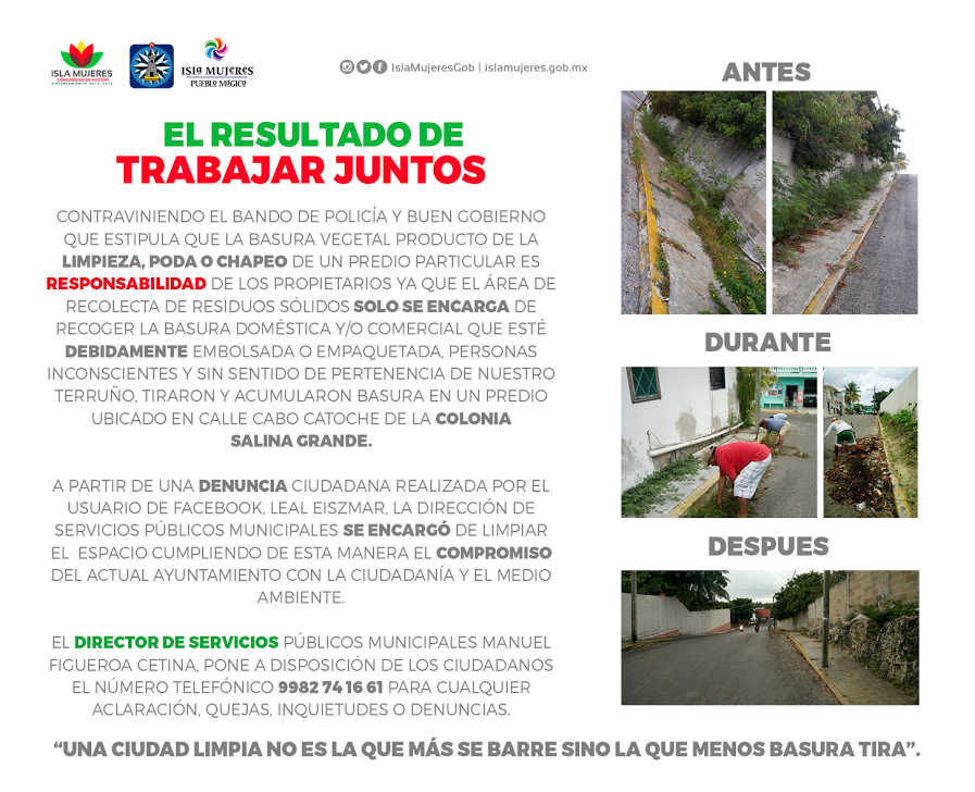 IslaMujeresGob's tweet photo. Trabajando juntos hacemos de nuestro destino, un mejor lugar para vivir. 
#ComunidadEnAcción https://t.co/Fx5htmpjDW