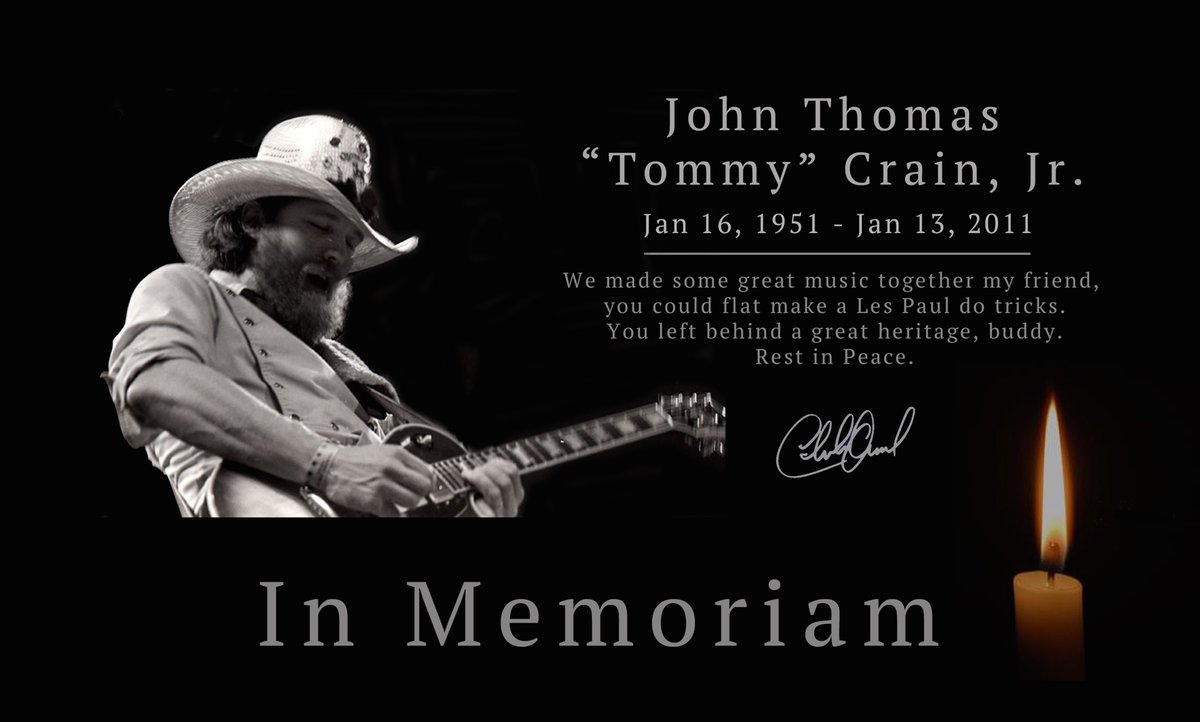 CharlieDaniels's tweet image. ON THIS DAY in 2011, longtime CDB guitar player, Tommy Crain, passed away.  RIP, Tommy. - TeamCDB