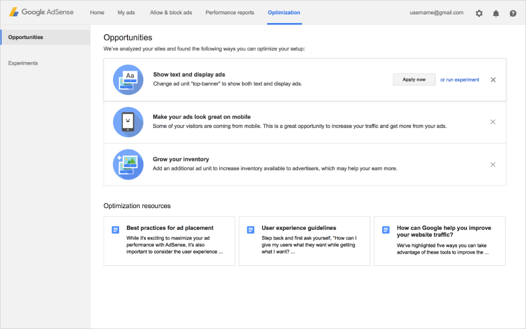 GforPublishers's tweet photo. We’re excited to announce the Optimization tab, a new tab with tailored tips for your site! https://t.co/T8IszCfcDu https://t.co/Q8TVN1737x