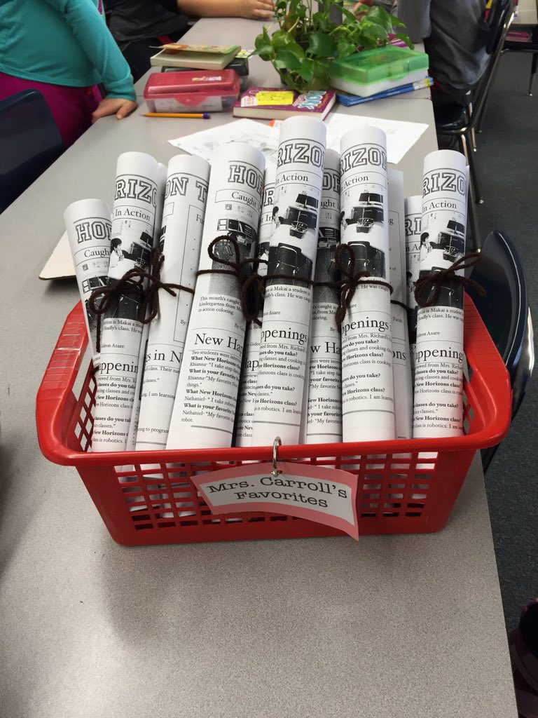 Hot off the press! Excited to deliver our first school newspaper to all the classrooms. <a href="/HZNElementary/">Horizon Elementary</a>