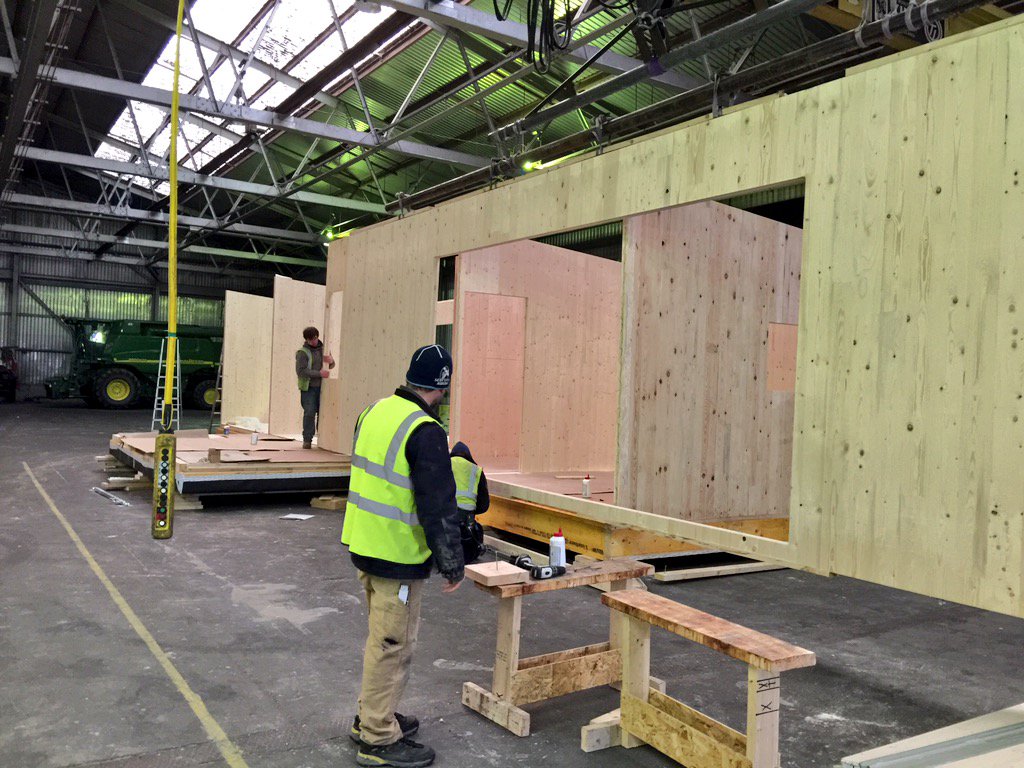 CarbonDynamic's tweet photo. Our latest #ECOstatic being assembled, @storaenso #CLT is a joy to work with - #natural #fast #accurate #sustainable https://t.co/VDyvEAWBVA