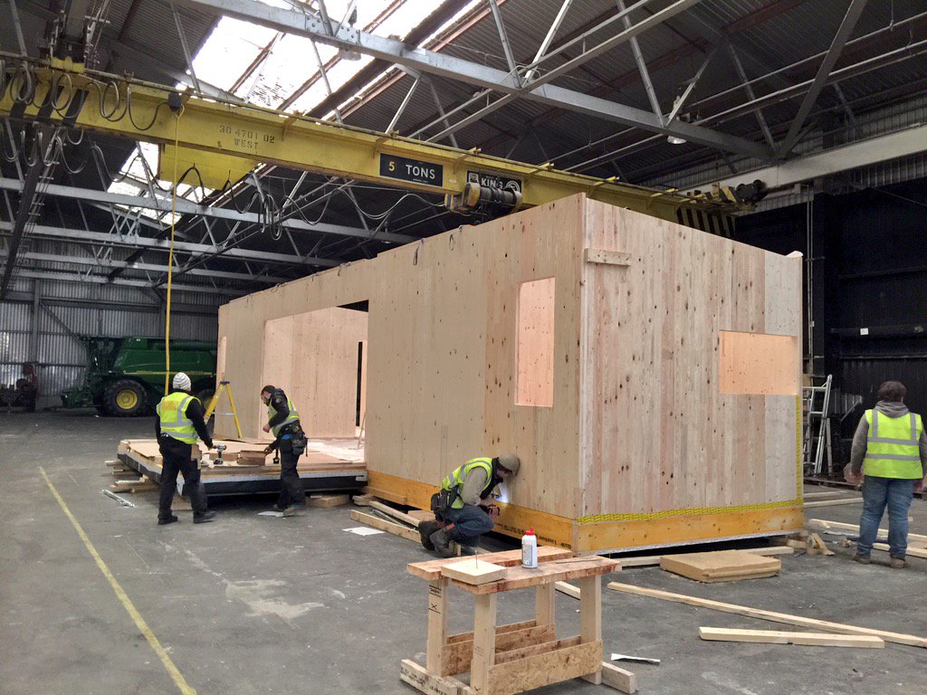 CarbonDynamic's tweet photo. Our latest #ECOstatic being assembled, @storaenso #CLT is a joy to work with - #natural #fast #accurate #sustainable https://t.co/VDyvEAWBVA