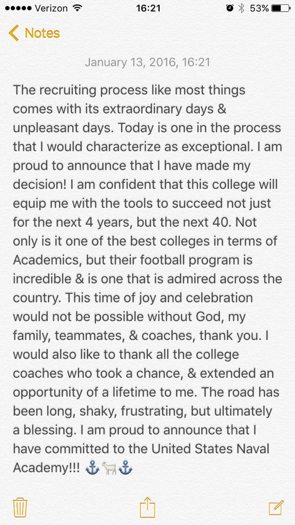 toak55's tweet photo. Extremely blessed to announce I have committed to the United States Naval Academy!!! ⚓️🐐⚓️🇺🇸#GoNavy #RaiseTheSail https://t.co/SbrHBrxwrJ