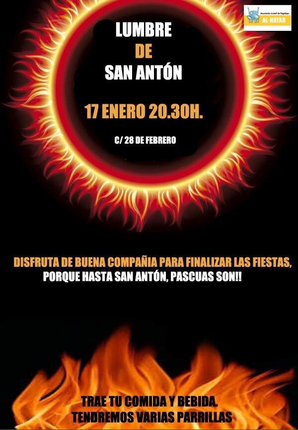 Al_Hayar_'s tweet photo. Hasta San Anton pascuas son!! Os esperamos a todos este Domingo! Nosotros ponemos la hoguera y la musica. https://t.co/0fpitde7ip