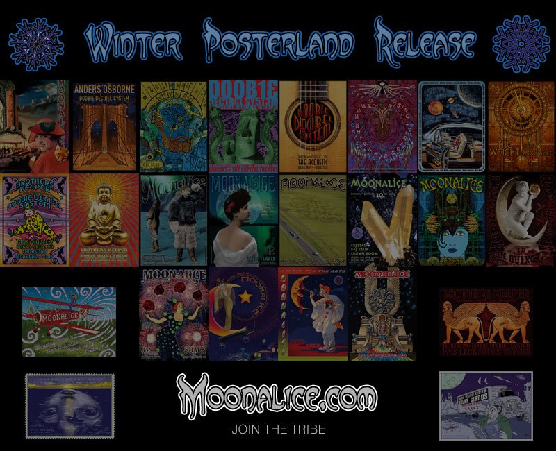 MoonalicePoster's tweet photo. Now Shipping: The @Moonalice @DDS_Duo Winter Posterland Release https://t.co/DiASiekPRB #concert #posters #art ❄️ 🖼 https://t.co/r8QiCv9Per