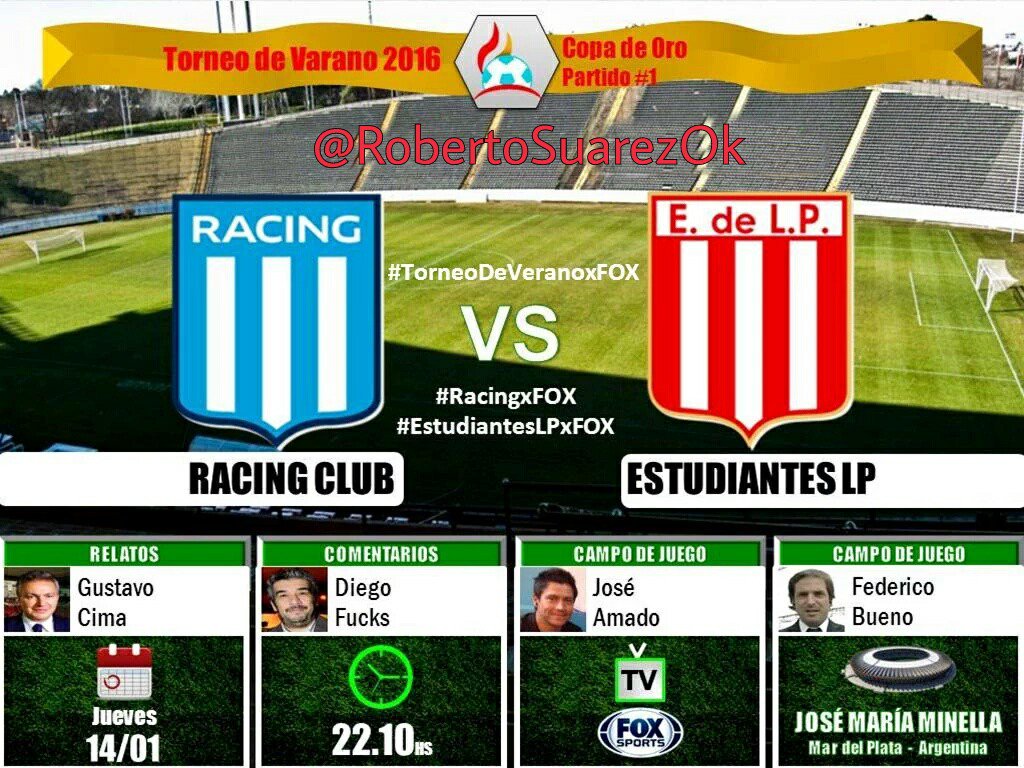 RobertoSuarezOk's tweet photo. #RacingClub vs. #EstudiantesLP
Rel: @Gustavo_Cima | Com: @ChavoFuchs | CdJ: @joselitoamado y Federico Bueno
Dale RT https://t.co/NmiDHthxoJ