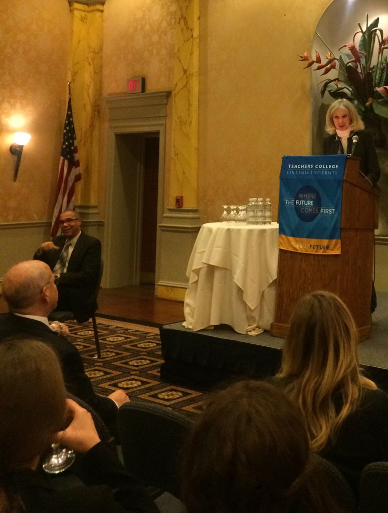 TCAlumDirector's tweet photo. Prof Kagan sharing "what's hot & what's not in education" & insights from #FPI2016. #edpolicy #TCinDC #TCfaculty https://t.co/d1Q5FrzF2H