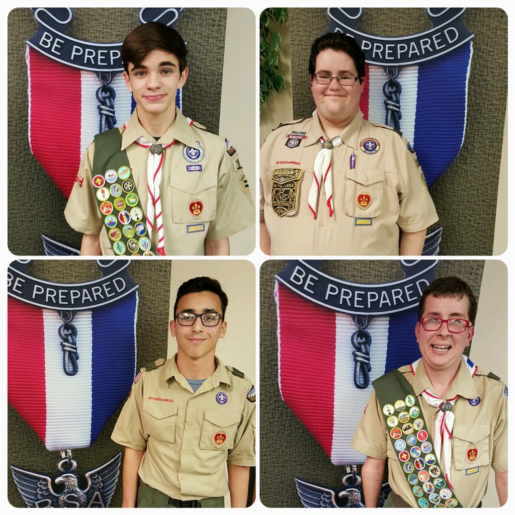 okcscouter's tweet image. Four new Eagles approved last night. Each Scout unique with own story in life.