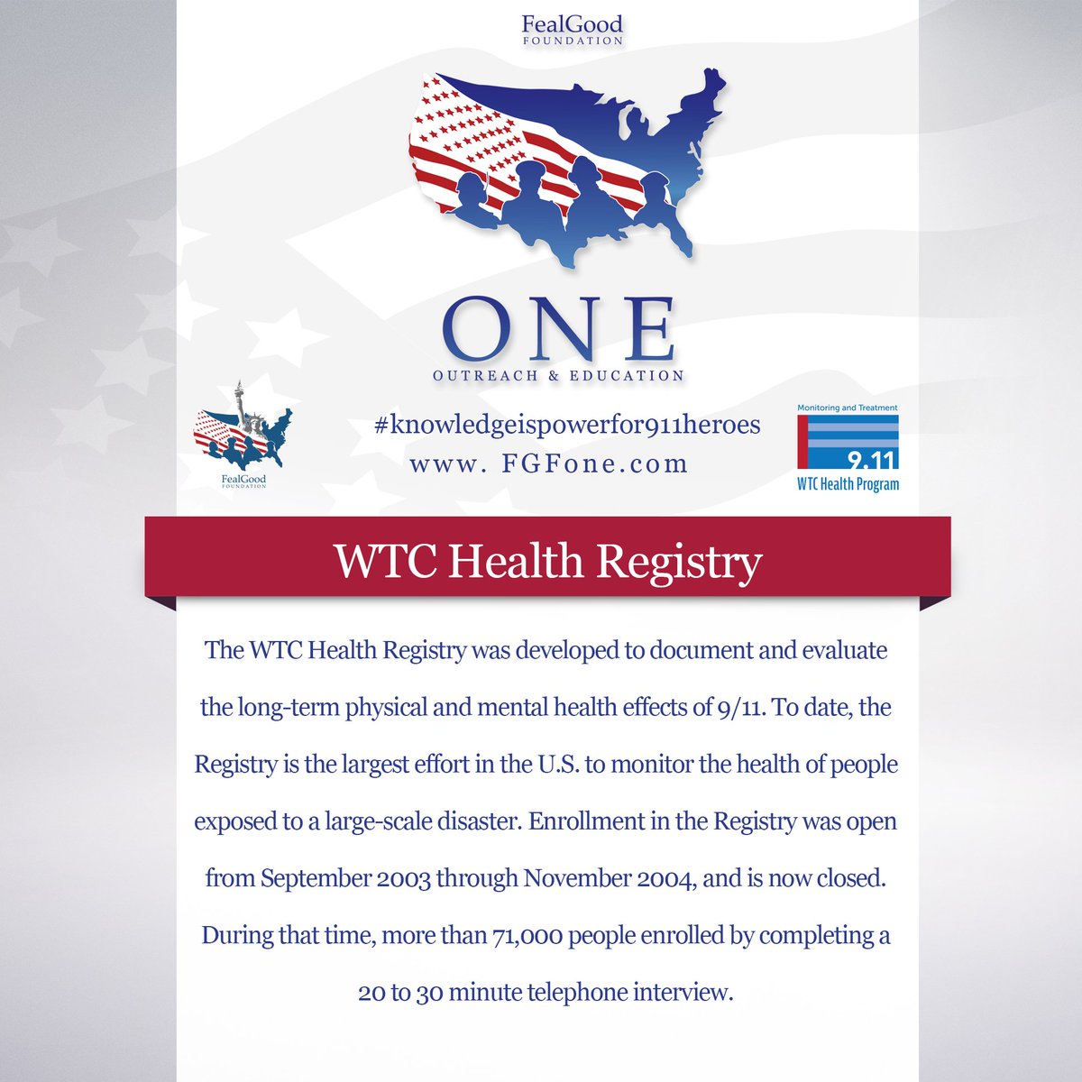 FGF_OnE's tweet photo. #WTCHP #911Health #knowledgeispowerfor91Heroes #FGFOne
For more Information visit https://t.co/kqQ7xB0O9d https://t.co/xaj4yL9ca8