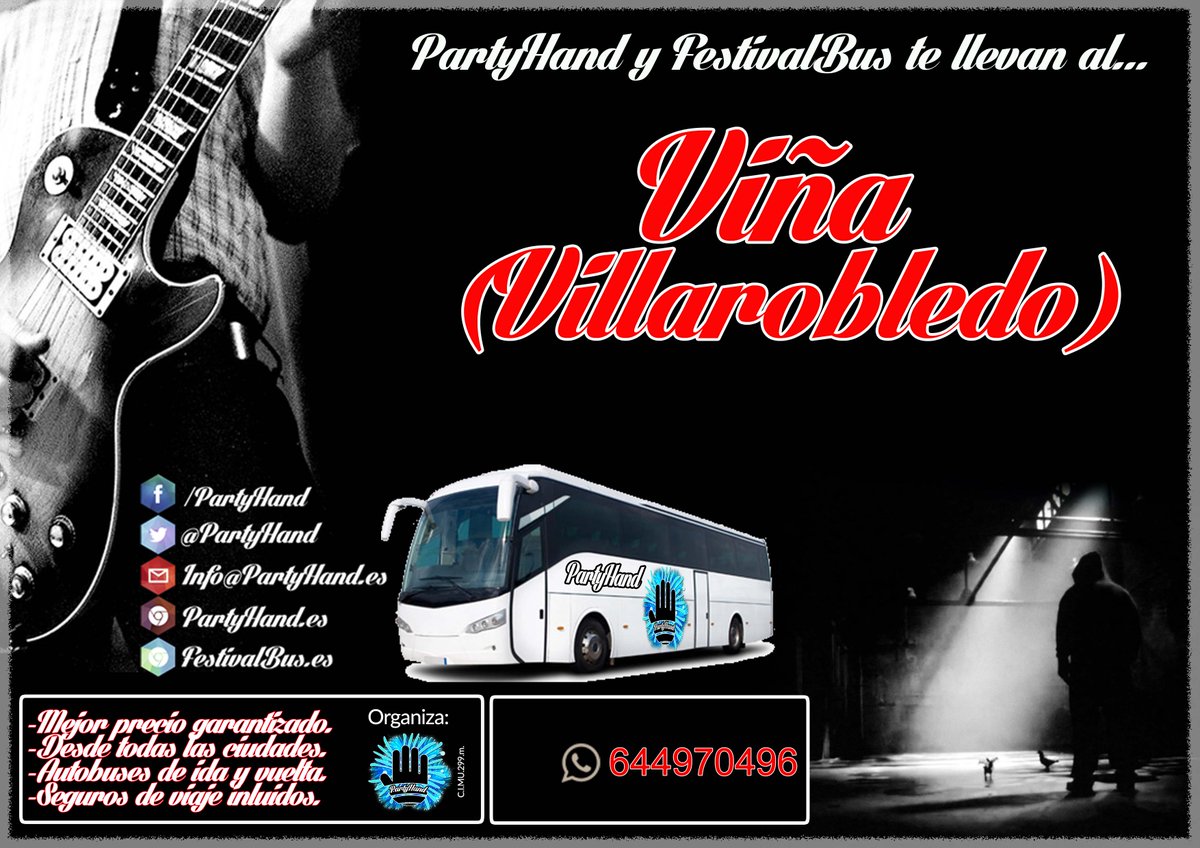 PartyHand's tweet image. Los billetes de bus para el #ArenalSound y #Viñarock subirán de precio en breves, hazte con el tuyo ya!! 644970496
