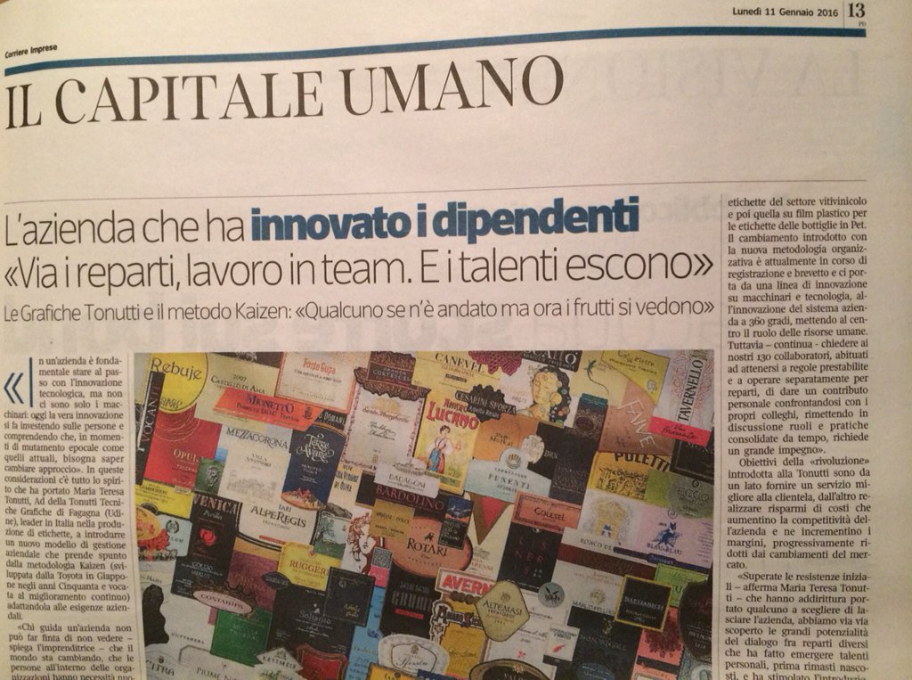 ferlenz's tweet photo. Corriere Veneto: Il capitale umano per il lavoro in team #lean #kaizen #innovazione @RobertaCalle @luca5p2p @rauri71 https://t.co/pt0HVR9zE4