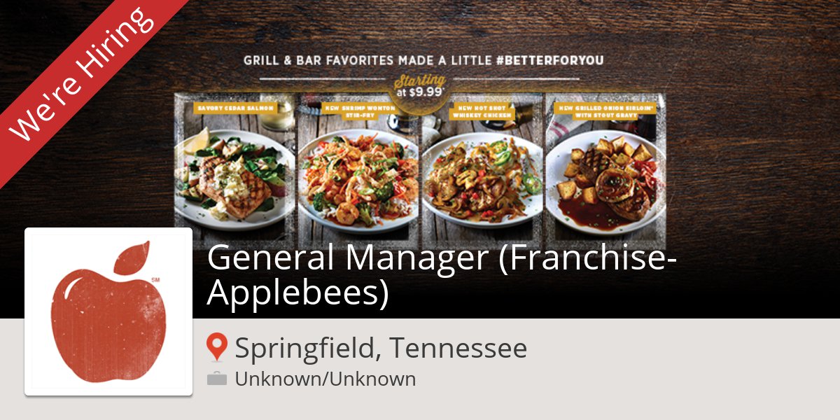 aut22ba's tweet photo. General Manager (#Franchise-#Applebees) at #Applebees in #Springfield #job https://t.co/J2MOG8bIZN https://t.co/DohsaxBTKq