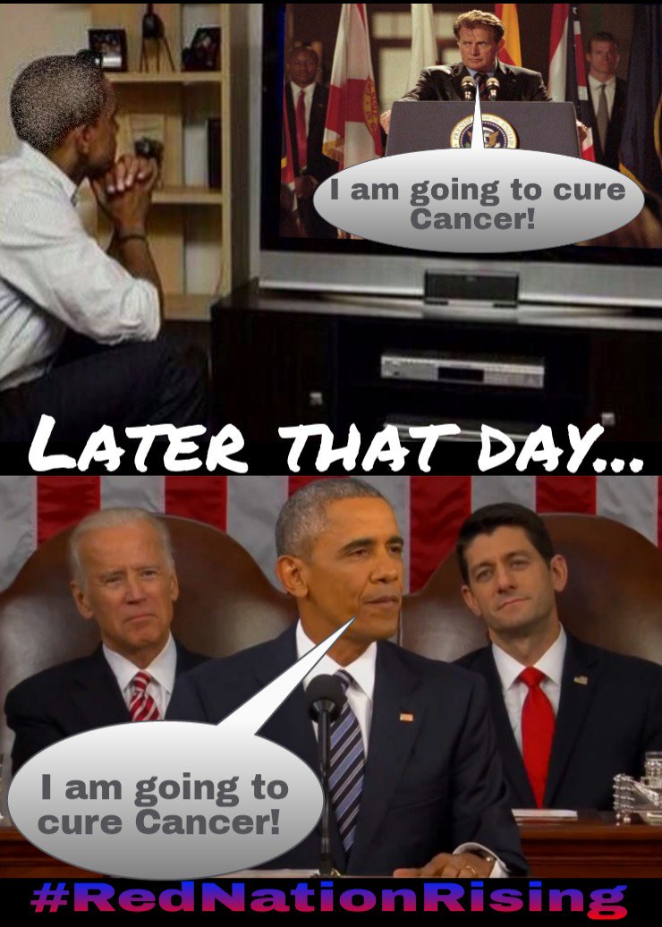RNRIllinois's tweet photo. Obama's whole Curing Cancer is Great Except coming from Him its Empty and just a Ploy #SOTU #RedNationRising #tcot https://t.co/udap650sXO