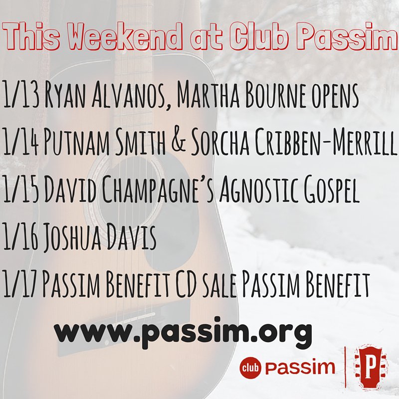clubpassim's tweet photo. This #Weekend at #ClubPassim @RyanAlvanos #PutnamSmith #SorchaCribben-Merrill #DavidChampagne @joshuadavis77 #Boston https://t.co/23Zke8CkfN