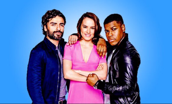 strwarscast's tweet photo. Oscar Isaac, Daisy Ridley and John Boyega https://t.co/HeIwlQ5nrd