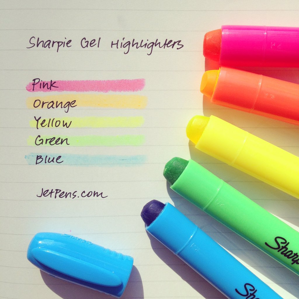JetPens on X: Highlighters that won't bleed or dry out! #writingsamplewed  #sharpie #gel #highlighter    / X