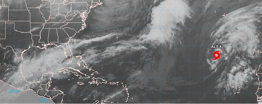 conagua_clima's tweet photo. Fuera de temporada y sin causar efectos en México, esta tarde se formó la tormenta subtropical #Alex en el Atlántico https://t.co/v1JFTs1jL7
