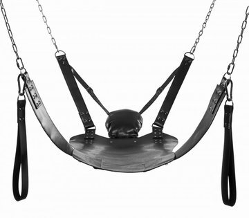 SaxLeather's tweet photo. It's got a pillow for fuck sake ! Leather Bondage Swing with Stirrups https://t.co/A32tjatoIr #bondage #swing #bdsm https://t.co/u0K7wQUJq3