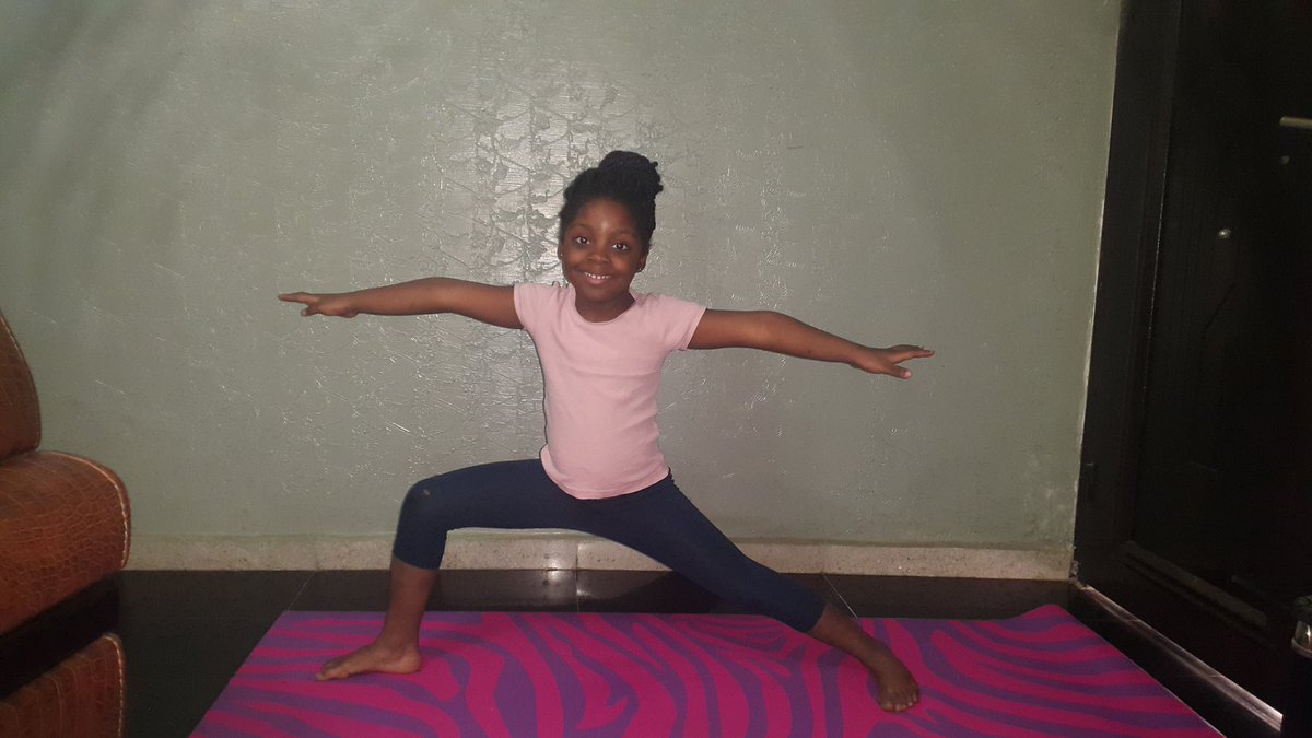 Alexis_yoga's tweet photo. It's warrior pose with a smile😆she is getting better by the day #happykid #favouredchild #yogaaddict #fitfam https://t.co/EILkNHIuuW