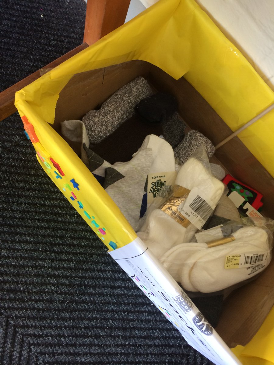SBMentoringVT's tweet photo. .@SBKeyClub - Pls take a look! We already have socks in our box @OrchardVT! #GotSocks? #CommunityServiceMatters https://t.co/40qPhHDWqB