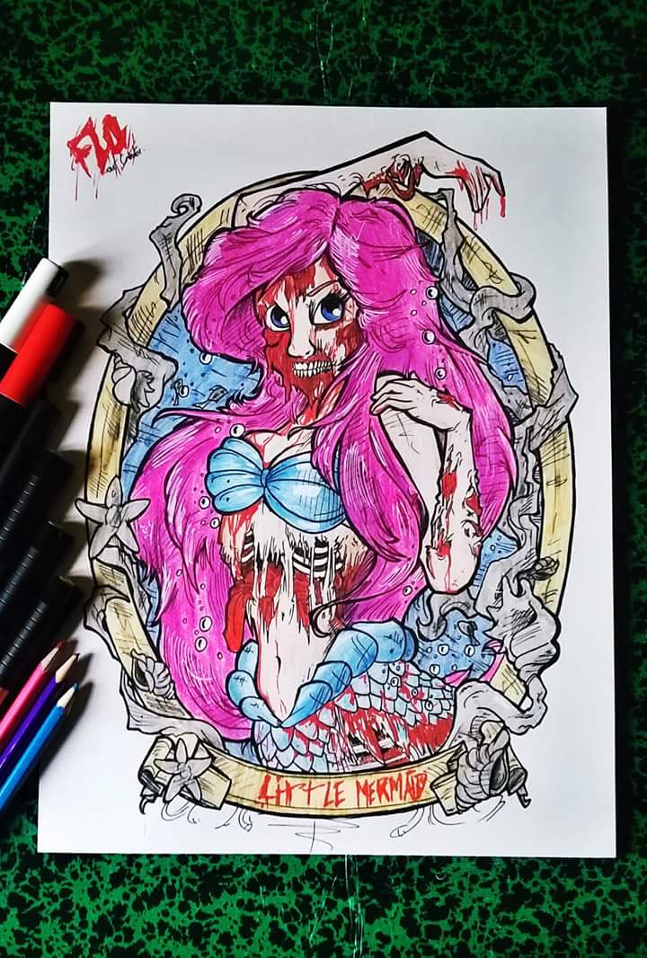 Flo_ArtCreator's tweet photo. Ce soir on se la fait en mode "Zombie Little Mermaid" 😈🐠🐟🐬
#zombiebadguy https://t.co/KD2vHwR0Qg