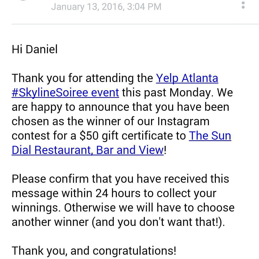 TD2timeMVP's tweet photo. Yippee! #yelp #yelpatlanta #yelpatl #yelpelite #yelpsundial #sundialatl https://t.co/AuWHD6vA1V