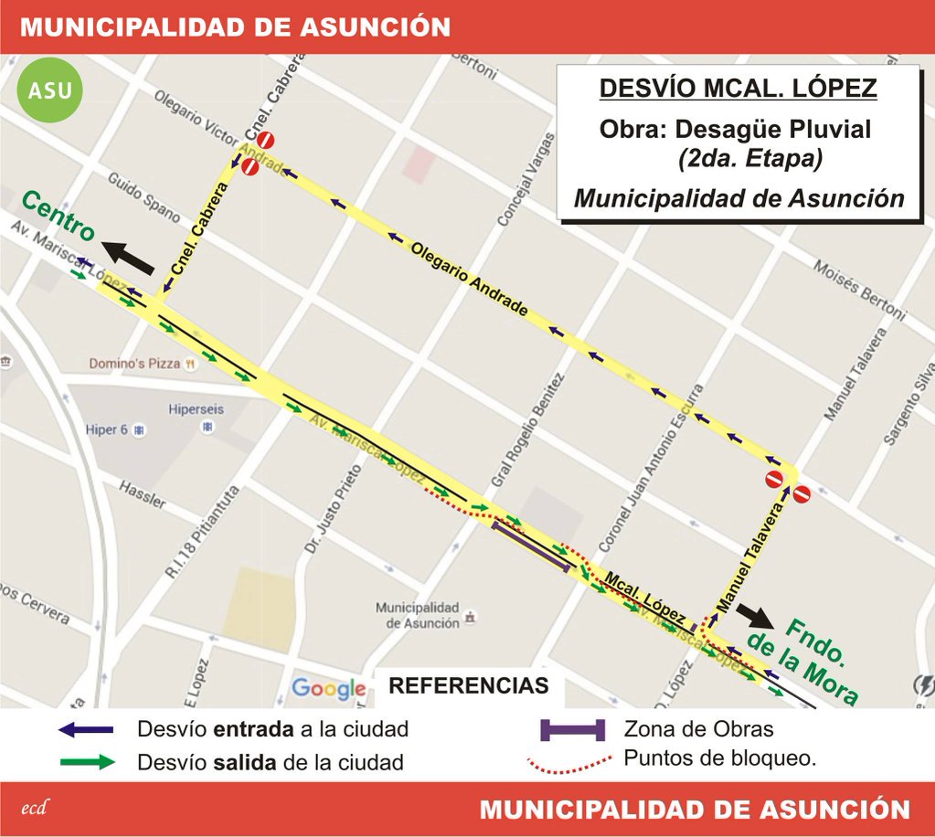 asu_transito's tweet photo. A partir de mañana inician obras sobre Mcal Lopez @AsuncionMuni @Ferreiromario1 @aquinocarlosma @oscar_marandu https://t.co/qA9OkaEBRW
