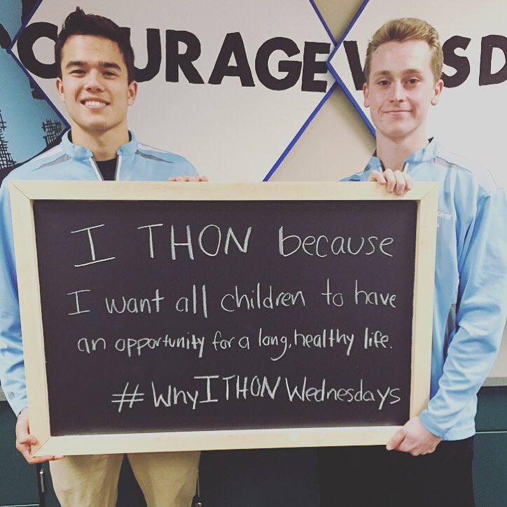 CVminiTHON's tweet photo. Happy #WhyITHONWednesday and 9 weeks until THON from our facilities chairs, Tyler and River! https://t.co/oHeFjej5Dw