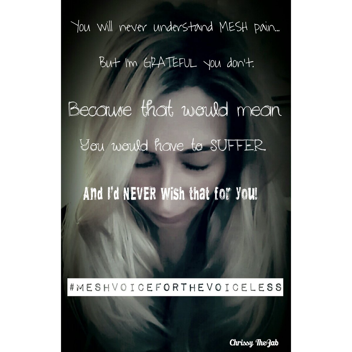 cwissyb's tweet photo. At 40 I am disabled from surgical tvt pelvic #mesh. I warn others so no one else has to suffer. #FDACleanUpYourMesh https://t.co/r60MiEIjye