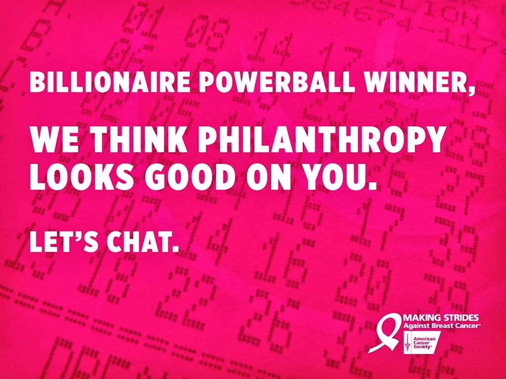 MSABCSWFL's tweet photo. Millions towards research and helping those touched by cancer? That's what we call a win-win. #Powerball #LeeStrides https://t.co/IdArVlyraE