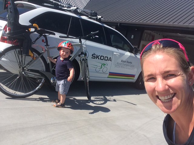 alisonshanks's tweet photo. New year, new car. Love my new Octavia. @SkodaNZ.Off for a ride with my wee man.#skodalovescycling @teamskodaracing https://t.co/zd0D0fB48N