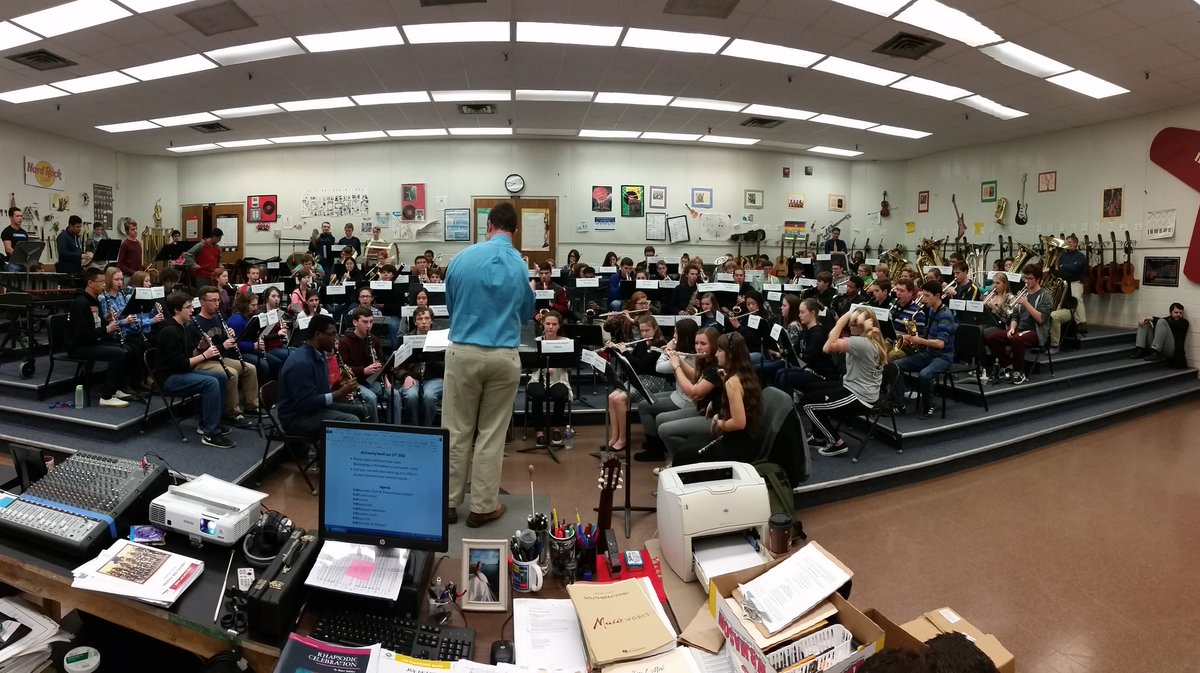 First #allcountyband rehearsal! <a href="/MusicAACPS/">MusicAACPS</a> lots of great music in the room. It's gonna be a great concert!