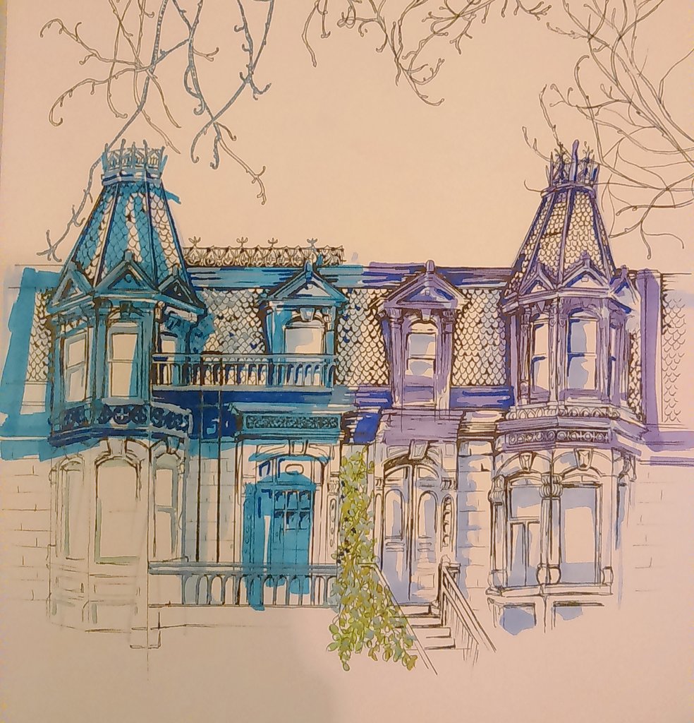sandrathecrazy's tweet photo. #art #drawing #illustration #colorful #painting #house #victorianhouse #artwork #artgallery #architecture https://t.co/0W1UvgaKLJ