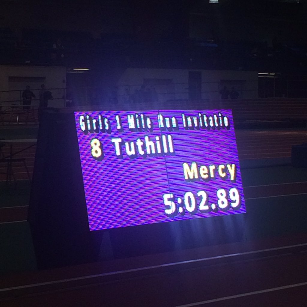 MercyTrack's tweet photo. Congrats to Meg Tuthill on a big Mile PR at the @nyrr #millrosetrials 5:02.89 https://t.co/W1tWAotErs