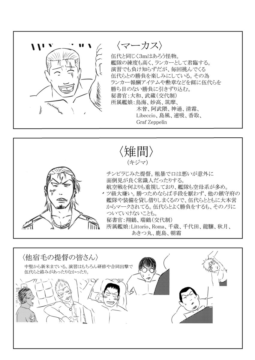 次回のイベント前に伍代らのざっくりプロフィール(C89新刊のおまけと同内容)貼っときナス 