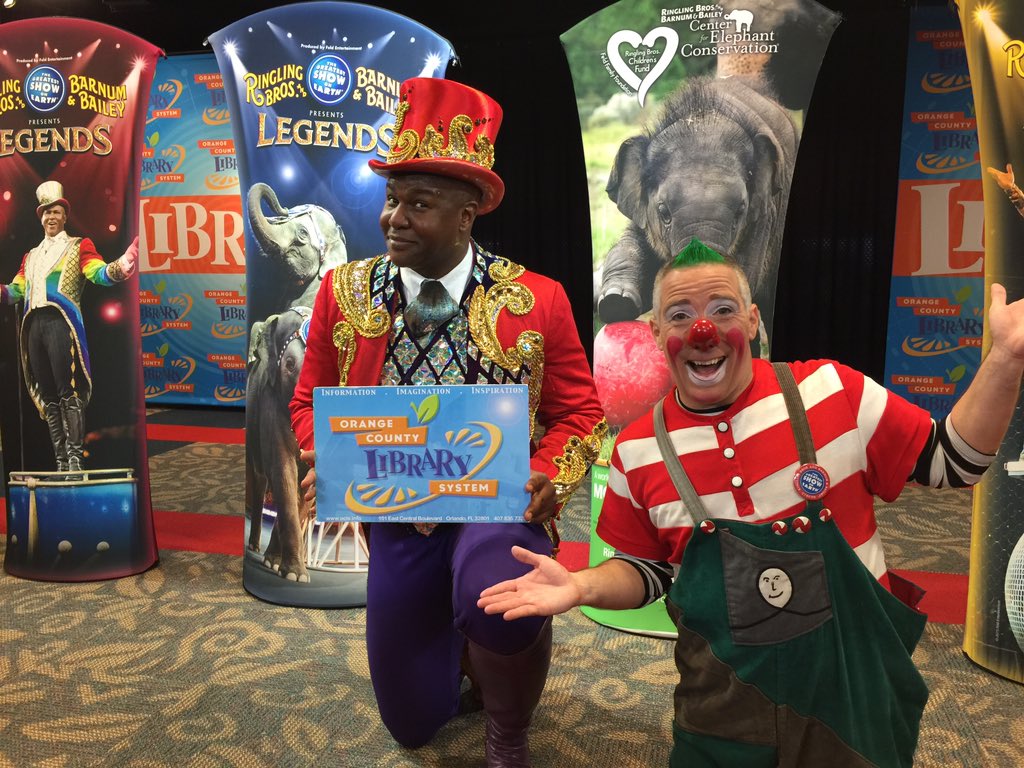 MHartline's tweet photo. Great day for 100s of kids &amp; #ReadingwithRingling #OrlandoPublicLibrary It's time to read! @RinglingBros #Legends https://t.co/LCKS7bjueO