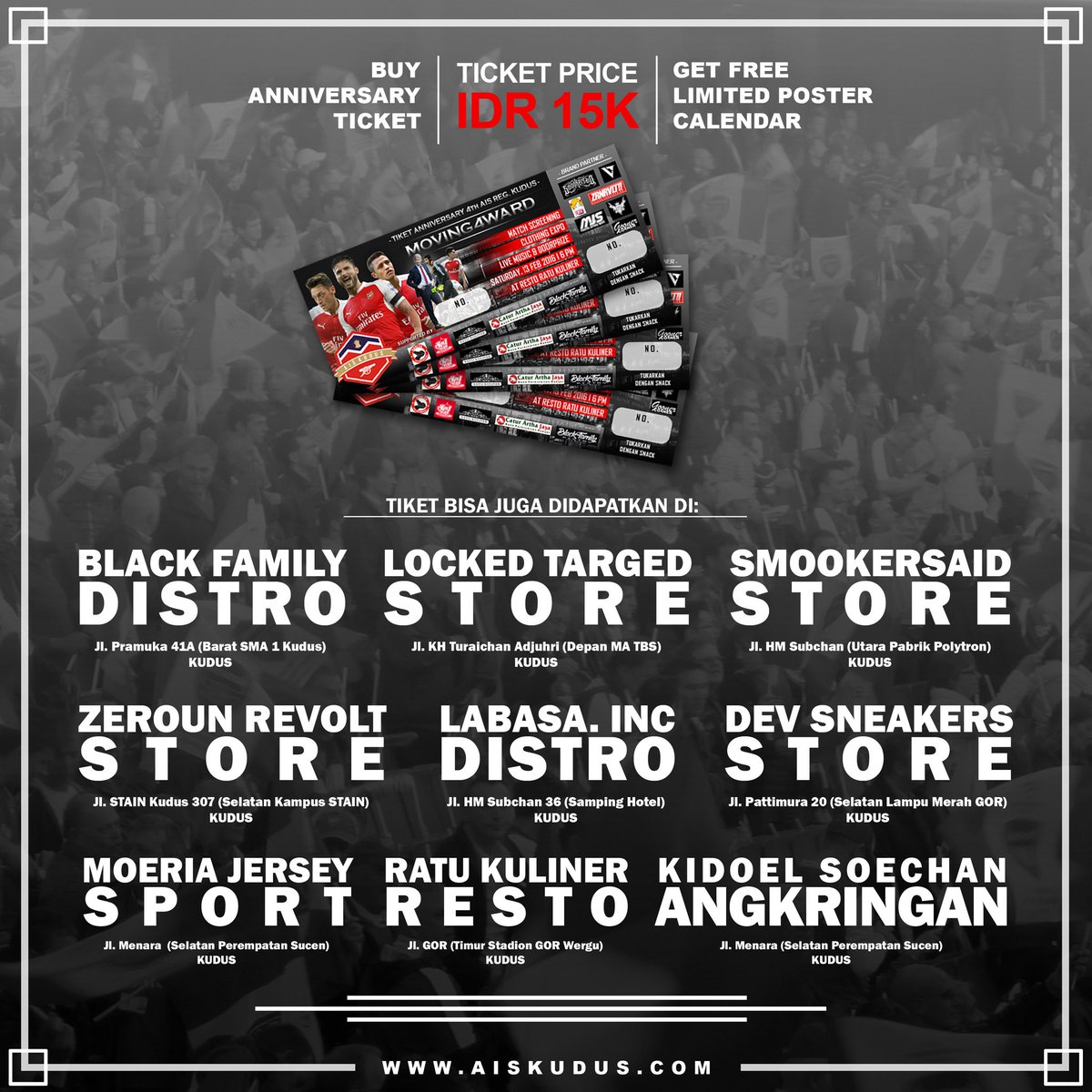 Tiket #4thAnnivAisKds bs didapatkan di <a href="/LOCKEDTARGET/">LOCKED TARGET</a> <a href="/Smookersaid/">SMOOKERSAID Limited.</a> <a href="/labasadistro/">LabasaDISTRO</a> <a href="/ZerounRevolt/">ZEROUN REVOLT</a> @MJSJerseySports .....