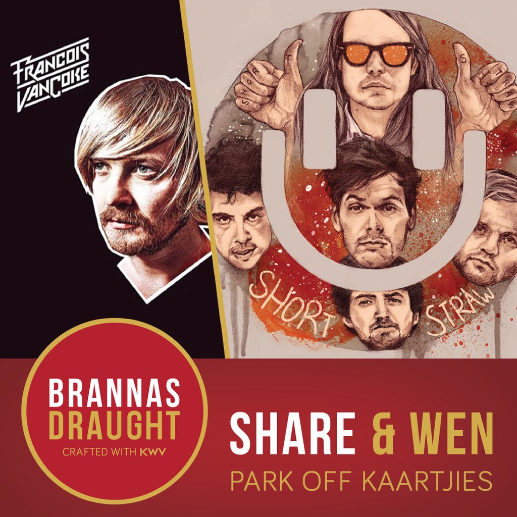 Retweet en wen kaartjies 🎟 na #Parkoff in #Stellenbosch op die 31ste Januarie. #Brannas #Francoisvancoke #shortstraw
