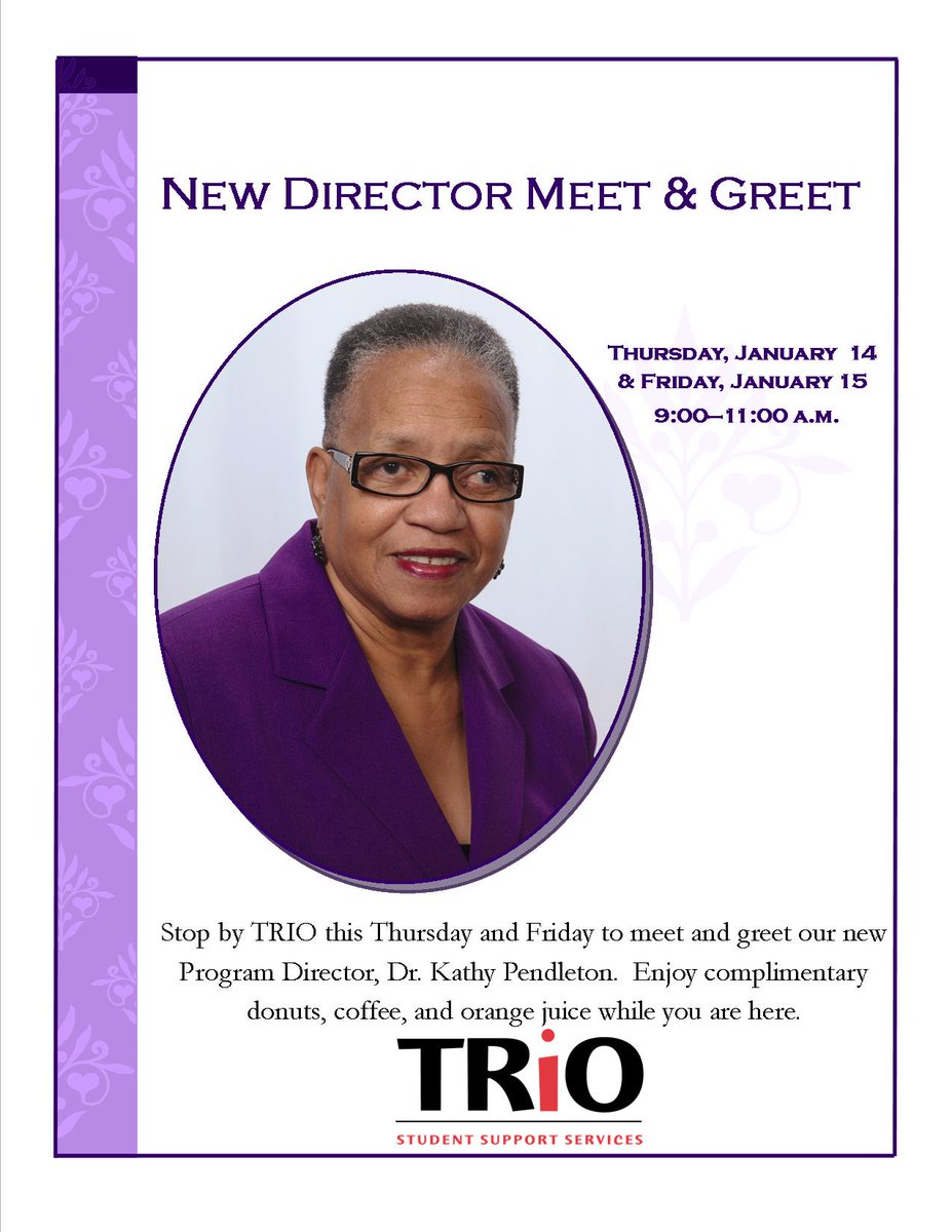 UofLSSS's tweet photo. FREE Donuts, coffee, and orange juice this morning at TRIO's New Director Meet &amp; Greet! 9-11am https://t.co/gC4vGR42Ay