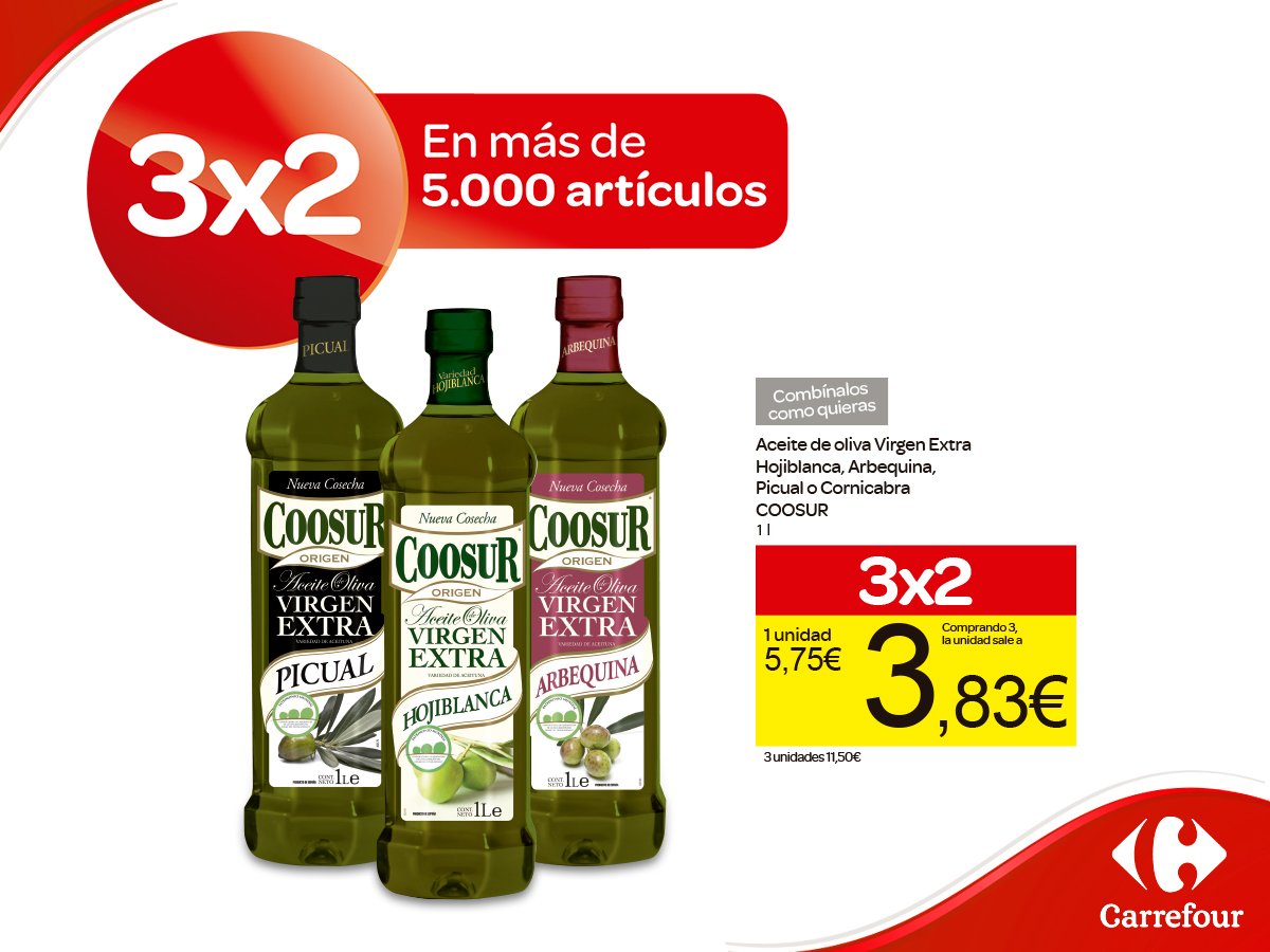 Ο χρήστης Carrefour España στο Twitter: "El aceite de oliva extra @Coosur_ al 3x2 en Hipermercados y Carrefour.es https://t.co/XBQ2Lj1fLL https://t.co/nlmviUhnnr" /