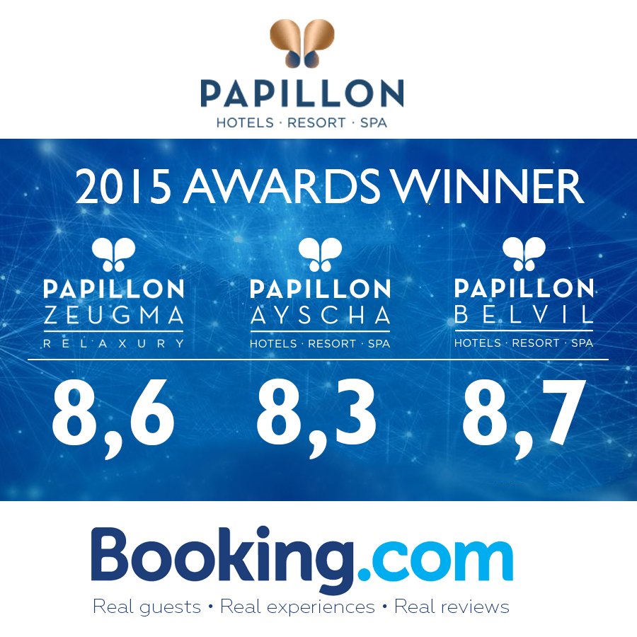 • <a href="/bookingcom/">Booking.com</a> We are proud of all 3 Papillon Hotels who have won "Award of Excellence" #guestsloveus