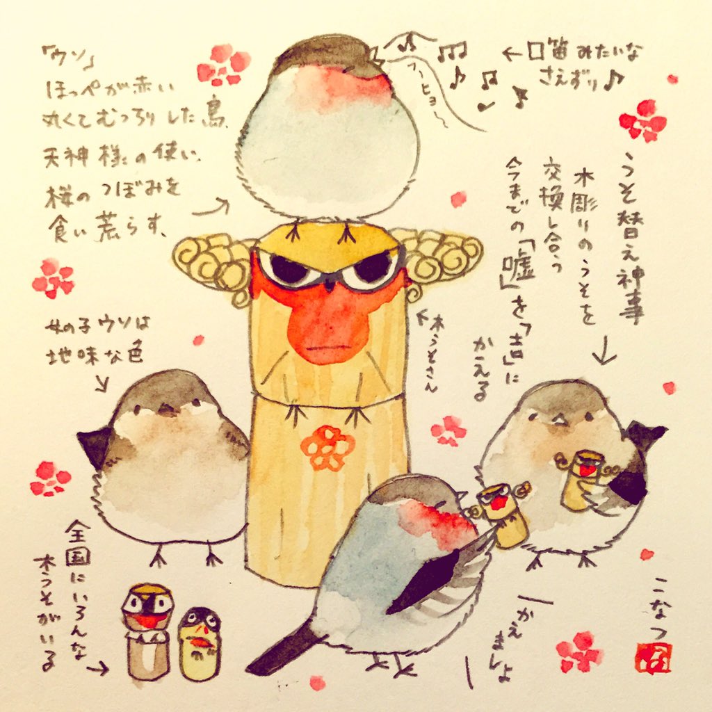 ウソという鳥が大好きなので、いつか福岡の太宰府天満宮の「鷽替え」に参加してみたいです 