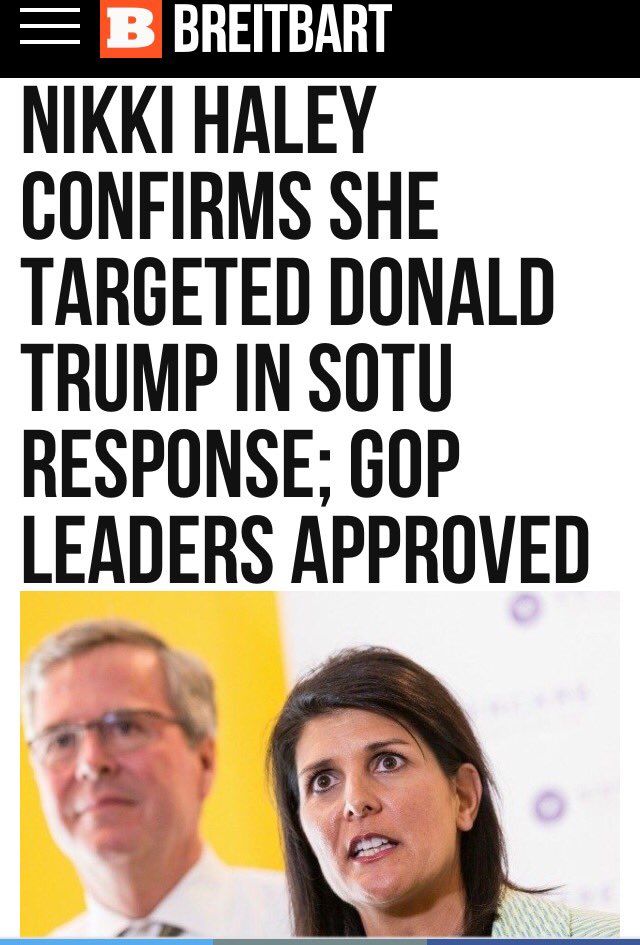 DrMartyFox's tweet photo. #NikkiHaley Confirms 

#Ryan &amp; #McConnell Approved Text Of Her Speech 

➡️Attacking #Trump 

https://t.co/028oIxEsb8 https://t.co/XnQWUo77Zq