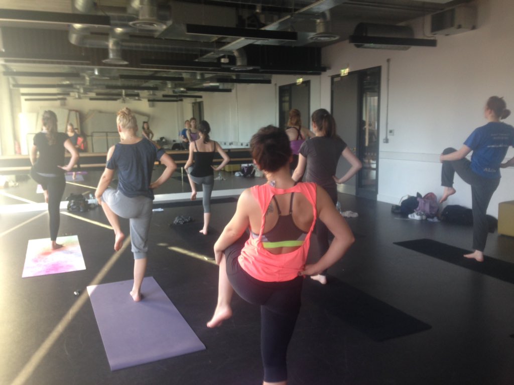 Great class today <a href="/MMUYoga/">MMUYOGA</a>. The sun was shining too!